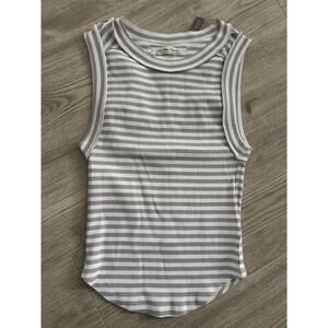 Free People We The Free Kate Tank Tee Top Tan And Cream Striped Size Small